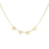 Loving link ketting, schakelketting, stainless steel, 39 + 5 cm, met 4 hartjes, in elk hartje een letter "LOVE", goud keurig