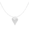 Ketting heartfelt charm, ketting, stainless steel, 45 + 5 cm, ketting heeft kleine bolletjes en een hartje hanger, zilver kleurig
