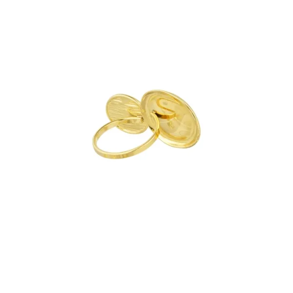 Ring cirkels groot, ring, stainless steel, onesize, goud kleurig,