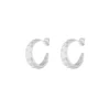 Textured hoops oorbellen, oorbellen, stainless steel, 2,5 grootte, geribbeld, zilver kleurig,