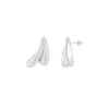 Oorbellen drippies, stainless steel, vorm 2 druppels, lengte 2,8 cm bij 1,5 cm, zilver kleurig,