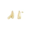 Oorbellen drippies, stainless steel, vorm 2 druppels, lengte 2,8 cm bij 1,5 cm, goud kleurig,