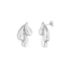 Oorbellen triple drip, stainless steel, 2 bij 3 cm, drie druppels vorm, zilver kleurig,
