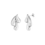 Oorbellen triple drip, stainless steel, 2 bij 3 cm, drie druppels vorm, zilver kleurig,