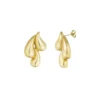 Oorbellen triple drip, stainless steel, 2 bij 3 cm, drie druppels vorm, goud kleurig,