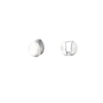 Oorbellen druppel vorm, stainless steel, 1,4 bij 1,1 cm, druppel vorm, zilver kleurig,