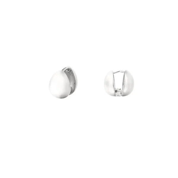 Oorbellen druppel vorm, stainless steel, 1,4 bij 1,1 cm, druppel vorm, zilver kleurig,
