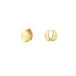 Oorbellen druppel vorm, stainless steel, 1,4 bij 1,1 cm, druppel vorm, goud kleurig,