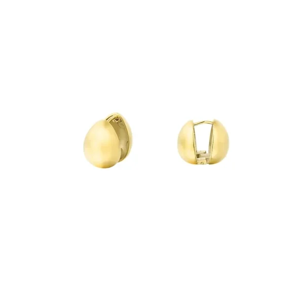 Oorbellen druppel vorm, stainless steel, 1,4 bij 1,1 cm, druppel vorm, goud kleurig,