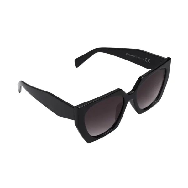 Trendy hoekige zonnebril, kunststof, onesize, zwart,
