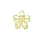 Haarklem flower power, aluminium, 7 x 7,2 cm, open bloemvorm, goud kleurig,