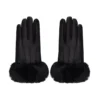 Handschoenen met faux fur, handschoenen, polyester, pu, onesize, zwart,