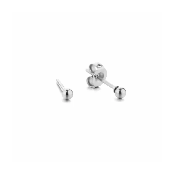 Oorstekers knopje, stainless steel, knopje van 0,2 mm, zilver kleurig,