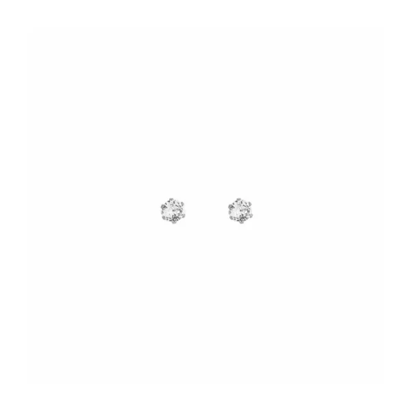 Oorstekers met steentje, Oorstekers, stainless steel, strass steentje, 0,3 mm diameter, zilver kleurig,