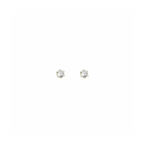 Oorsteker met steentje, Oorstekers, stainless steel, strass steentje, 0,3 mm diameter, goud kleurig,