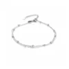Dubbel enkelbandje, met balletjes, stainless steel, 22 + 4 cm, zilver kleurig