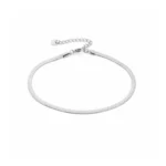Plat enkelbandje 3mm, stainless steel, lengte 22+ 4 cm, 3mm breed, zilver kleurig