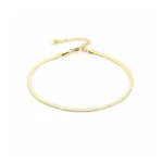Plat enkelbandje 3mm, stainless steel, lengte 22+ 4 cm, 3mm breed, goud kleurig