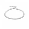 Plat enkelbandje 5mm, stainless steel, lengte 22+ 4 cm, 3mm breed, zilver kleurig,