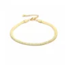 Plat enkelbandje 5mm, stainless steel, lengte 22+ 4 cm, 3mm breed, goud kleurig,