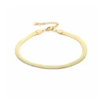 Plat enkelbandje 5mm, stainless steel, lengte 22+ 4 cm, 3mm breed, goud kleurig,