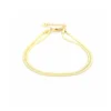 Dubbel plat enkelbandje, enkelbandje, stainless steel, 22 + 4 cm, goud kleurig,