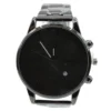 Heren horloge geneva, stainless steel, klapsluiting, 20 cm, 55 gram, zwart kleurig met zwarte plaat,
