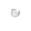 Ring cut out lijntjes, Ring, stainless steel, onesize, zilver kleurig,