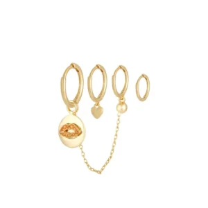 Oorbellen set lips en love