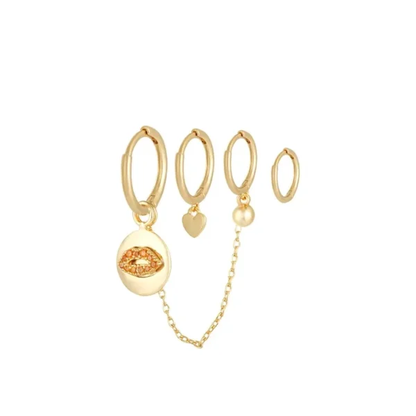 Oorbellen set lips en love