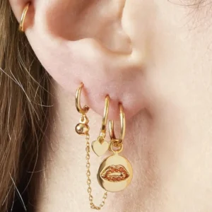 Oorbellen set lips en love