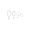 Oorbellen set basic love, stainless steel, zilver kleurig, set van 4,