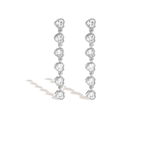 Diamond hearts oorbellen