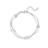 Armband met een twist, Armband, stainless steel, 16 + 3 cm, 3 laags met bolletjes, zilver kleurig