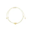 Armband met hartje, Armband, polyester, stainless steel, 13cm, beige met goud kleurig hartje,