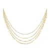 Schakelketting 4 laags, ketting, stainless steel, 43 + 5cm, goud kleurig