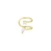 Earcuff elegant shimmer, koper, zirkonium steentje, groote circa 1 cm, goud kleurig,