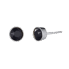 Oorbellen zwart steentje, Stainless steel, knopje van 0,5-1cm, zilver kleurig met zwart kristal,