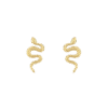 Slangen stud oorbellen, Oorbellen, dames, stainless steel, goud kleurig
