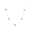 Ketting klavers, Ketting klavers, dames, stainless steel, 40 + 5cm, zilver kleurig