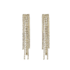 Strass oorbellen lang, Oorbellen, Dames, Stainless steel, strass steentjes, lengte 7 bij 1,4cm, goud kleur