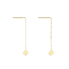 Pull through oorsteker klaver, Oorbellen, stainless steel, lengte 3,5cm, goud kleurig, dames