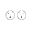 Hoops met natuur steentje, Oorbellen, dames, stainless steel, met steentje, circa 4 cm, zilver kleurig