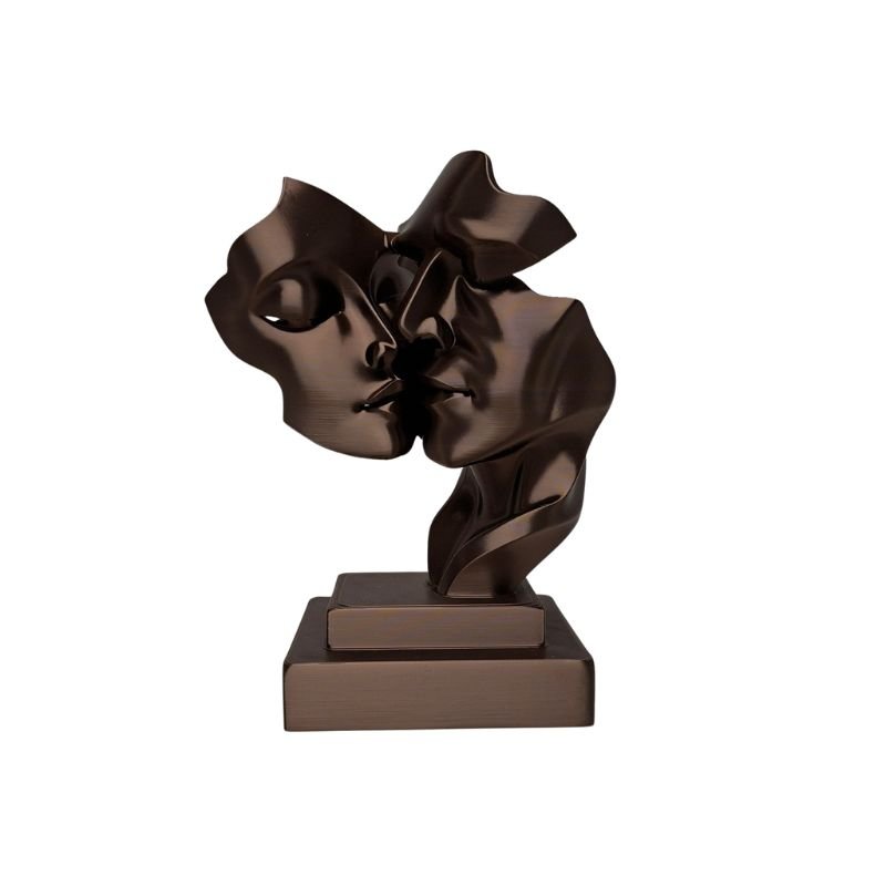 culpture Modern Loving, Donkerkoper, 3D geprint, kunststof