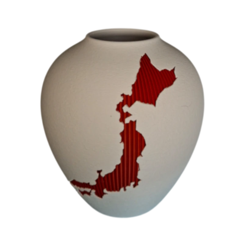 Kinstu Nihon Vaas-Donkerrood-250